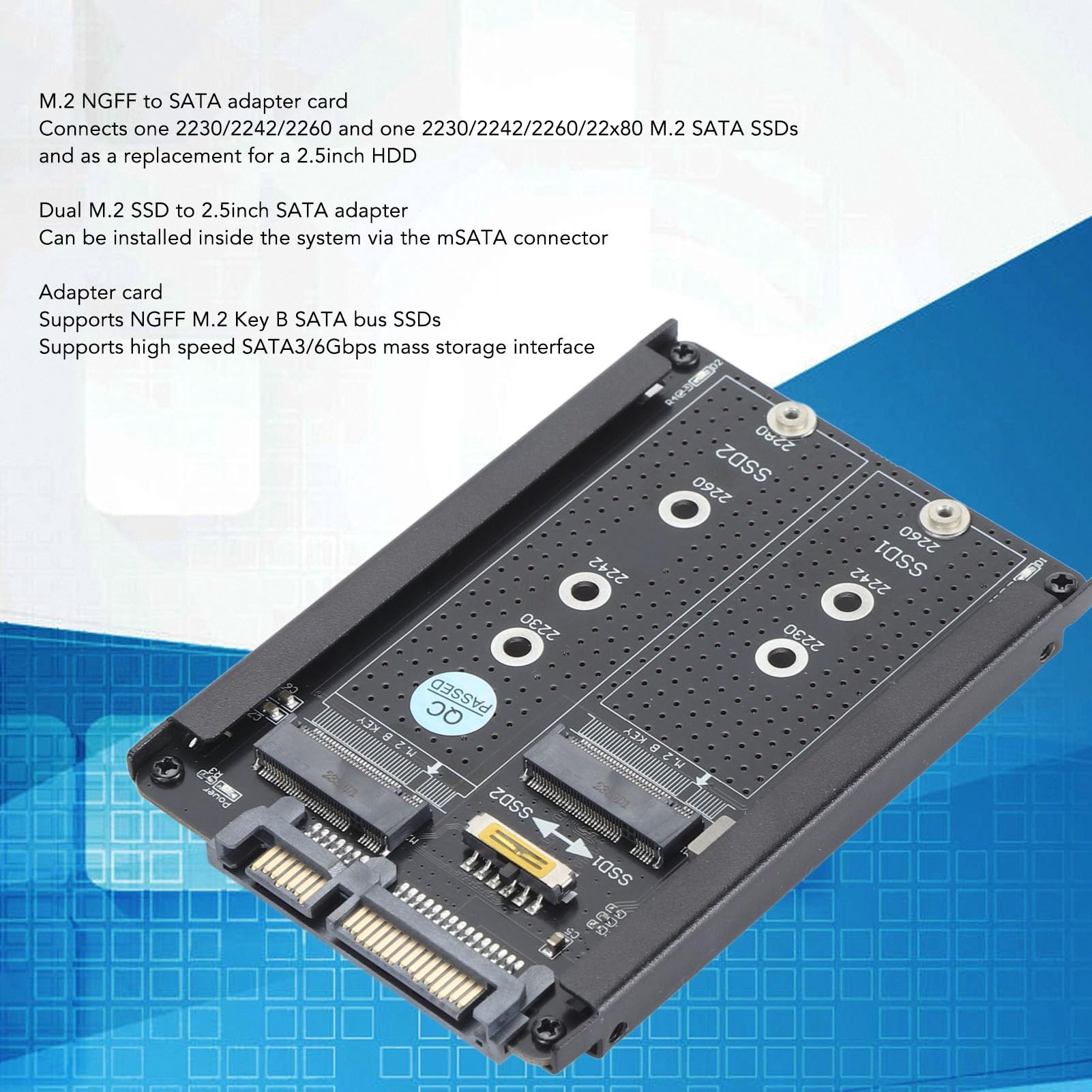 Amazon.co.jp: M.2 SSD - 2.5インチ アダプタカード、デュアル NGFF BM